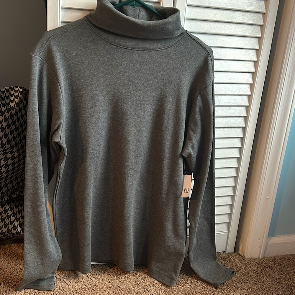 GAP Men’s Small Turtleneck Shirt Charcoal heather gray